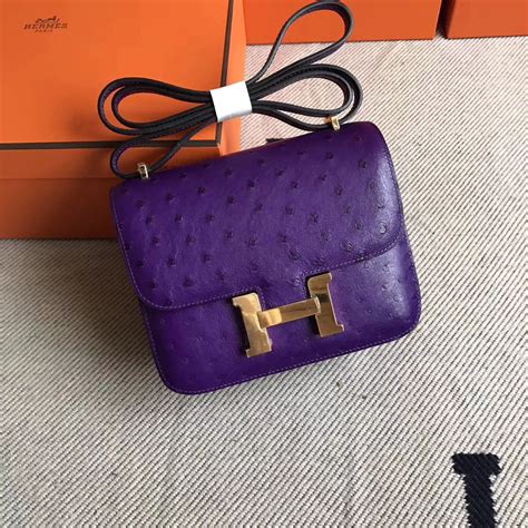 hermes ostrich constance purple|hermes constance handbags.